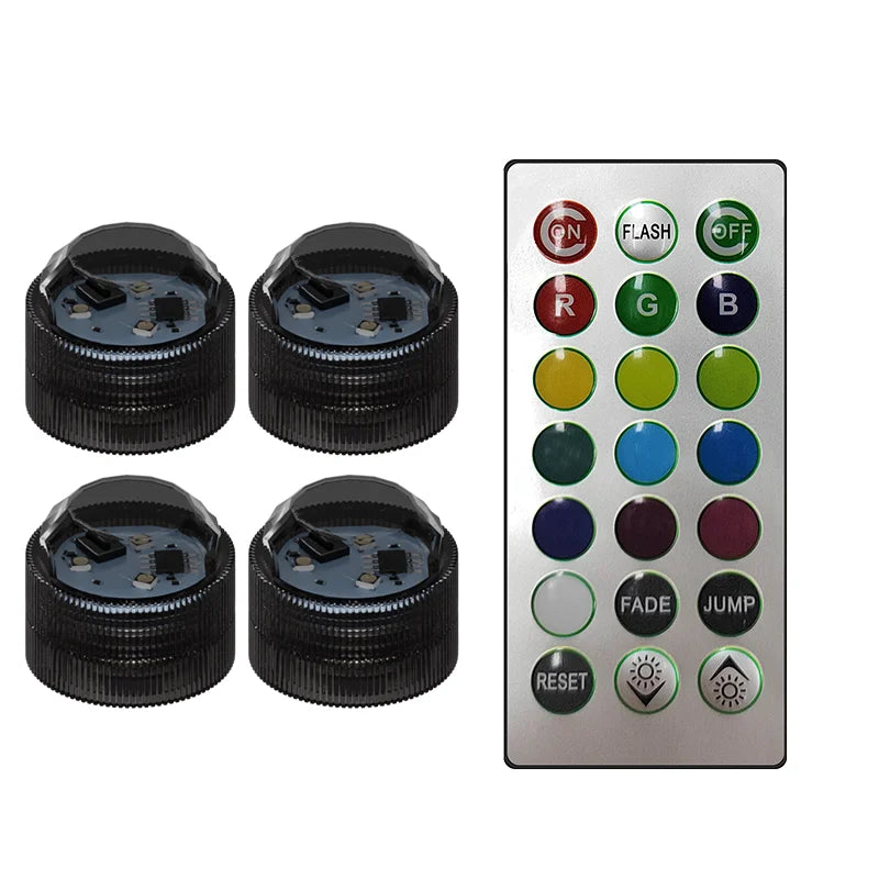New Wireless Adhesive LED Car Interior Ambient Light Remote Control Decoration Auto Roof Foot Atmosphere Lamp Bicycle Tail Light