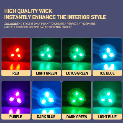 New Wireless Adhesive LED Car Interior Ambient Light Remote Control Decoration Auto Roof Foot Atmosphere Lamp Bicycle Tail Light