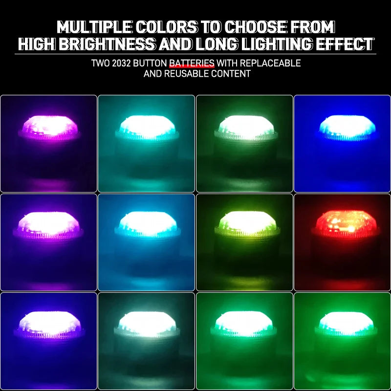 New Wireless Adhesive LED Car Interior Ambient Light Remote Control Decoration Auto Roof Foot Atmosphere Lamp Bicycle Tail Light