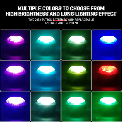 New Wireless Adhesive LED Car Interior Ambient Light Remote Control Decoration Auto Roof Foot Atmosphere Lamp Bicycle Tail Light