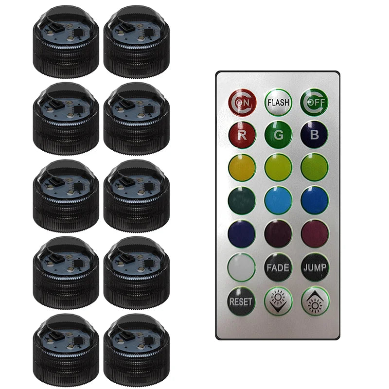 New Wireless Adhesive LED Car Interior Ambient Light Remote Control Decoration Auto Roof Foot Atmosphere Lamp Bicycle Tail Light